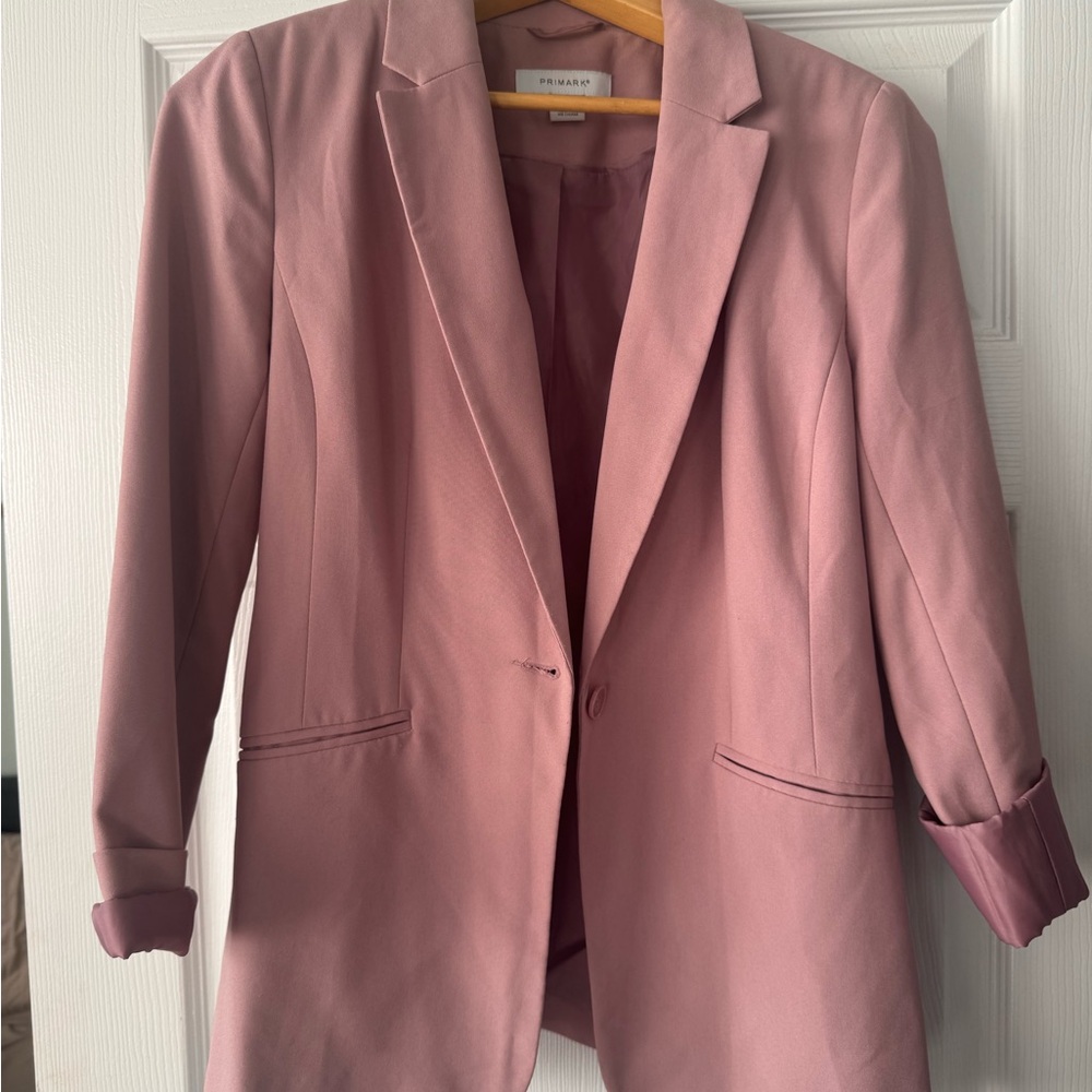 Primark Pink Blazer Relaxed Fit Notched Lapels